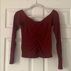 Red Long Sleeve Off the shoulder